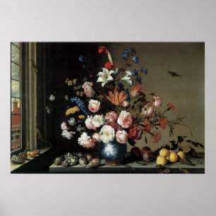 Floraler Fine‑Art‑Poster mit Rosen und Lilien Poster