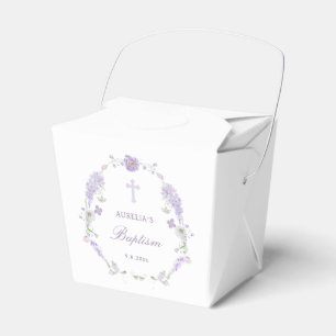 Floraler Flieder-Lavendel-Kranz Taufe Mitnehmen Geschenkschachtel