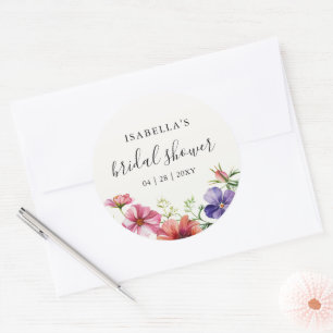 Floraler Gastgeschenk für Brautparty Runder Aufkleber