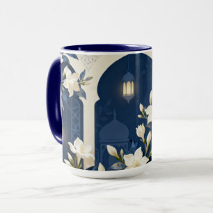 Floraler Islamischer Bogen Becher Mitternacht un Tasse