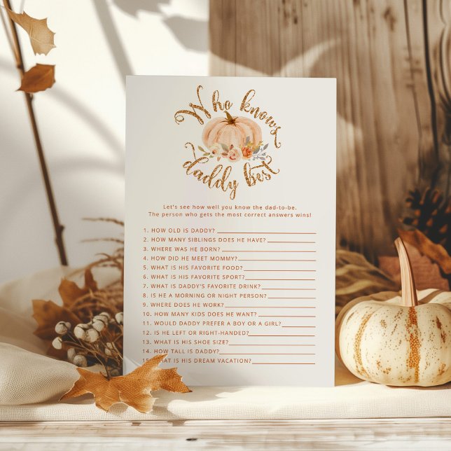 Floraler Kürbis Wer Papa kennt die beste Babydusch (Von Creator hochgeladen)