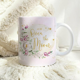 Floraler Mond Rosa Baby Shower Kaffeetasse