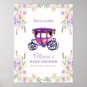 Floraler Prinzessinnen-Kutschen-Girl-Baby-Shower-W Poster