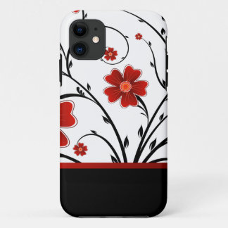 florales Abstrakt mit schwarzem Balken Case-Mate iPhone Hülle