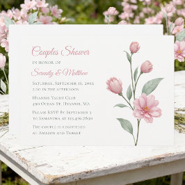 Florales Aquarell Dusty Rose Salbei Paare Dusche Einladung