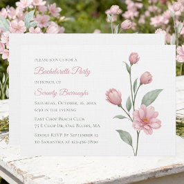 Florales Aquarell Rosa Salbei Junggesellinnenabsch Einladung