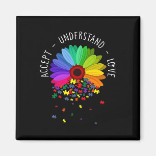Florales Autismus-Bewusstsein Gänseblümchen-Blume Magnet