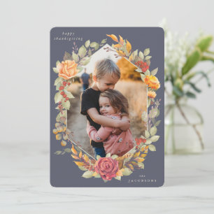Florales automnales violettes Thanksgiving Carte p