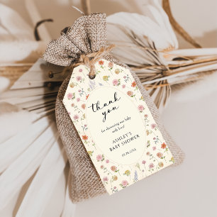 Florales Baby in Blüte Baby Shower Geschenkanhänger