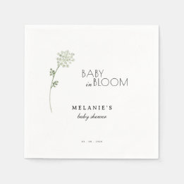 Florales Baby-in-Blüten-Baby-Shower Serviette