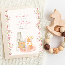 Florales Babyschwester-Treffen im pastellrosa Wass