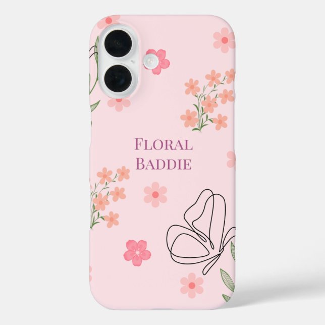 Florales Baddie iPhone 16 Hülle (Rückseite)