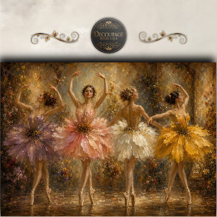 Florales Ballett-Quartett-Decoupage Seidenpapier