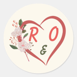 Florales, bearbeitbares Hochzeits-Einladungs-Aufkl Runder Aufkleber