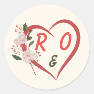 Florales, bearbeitbares Hochzeits-Einladungs-Aufkl Runder Aufkleber