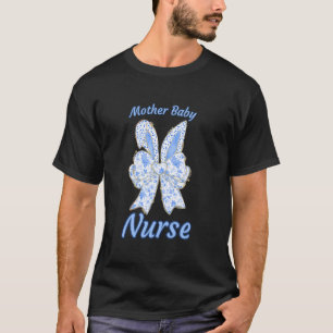 Florales Blaue Kokette Schleife Hase Ostern Mutter T-Shirt