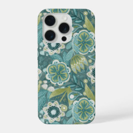 Florales Boho-Botanikmuster iPhone 15 Pro Hülle