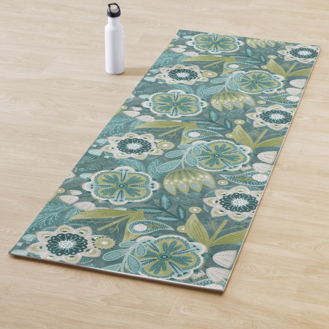 Florales Boho-Botanikmuster Yogamatte (Beispiel)
