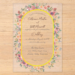Florales botaniques Faire-part de mariage acryliqu