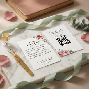 Florales Botanisches Wimpern-Pflege-QR-Code-Schönh Visitenkarte
