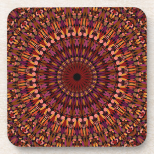 Florales braunes Mandala-Design Getränkeuntersetzer