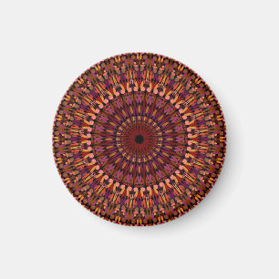 Florales braunes Mandala-Design Magnet