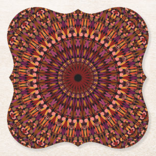 Florales braunes Mandala-Design Untersetzer