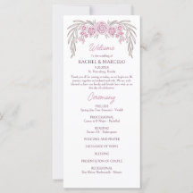 Florales Brautprogramm in Dusty Rose, Rosé und Bur