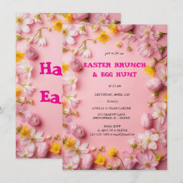 Florales bunte Oster-BRUNCH & JAGD Einladung