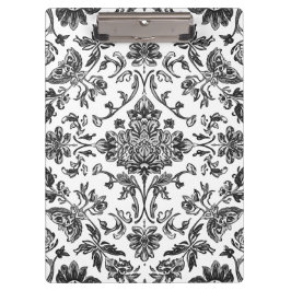 Florales Chinoiserie Schwarz-Weiß-Aquarell Klemmbrett