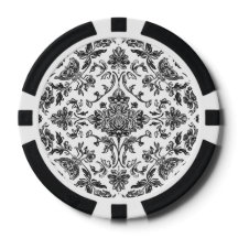 Florales Chinoiserie Schwarz-Weiß-Aquarell
