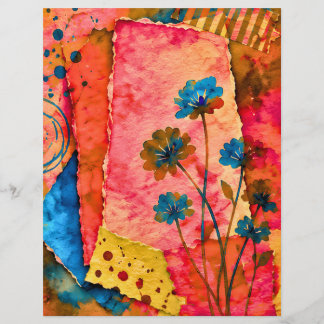 florales Dekopapier 8,5x11", vielseitig