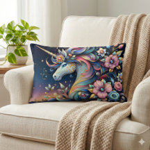 Florales Einhorn Nacht Fantasy