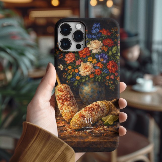 Florales Elote-Stillleben | Monogramm Case-Mate iPhone Hülle (Von Creator hochgeladen)