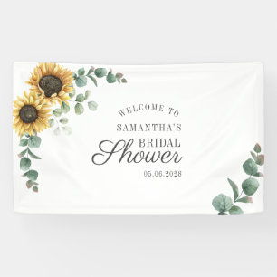 Florales Eukalyptus-Sonnenblumen-Script-Junggesell Banner