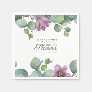 Florales Eukalyptus-Wasserfarbe-Skript-Brautparty Serviette