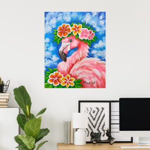 Florales Flamingo Poster