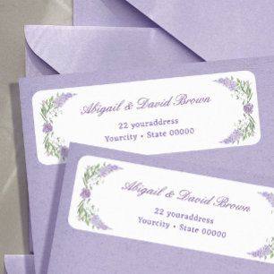 Florales Flieder-Lavendel-Rahmen-Rücksendeadresse
