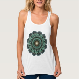 Florales Fraktal-Mandala Tank Top
