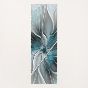 Florales Fraktal Modernes Abstractes Blumen Blau G Yogamatte