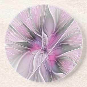 Florales Fraktal Modernes Abstractes Blumen Pink G Getränkeuntersetzer