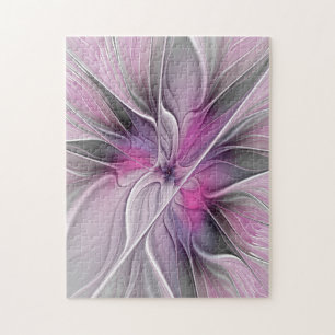 Florales Fraktal Modernes Abstraktes Blumen Pink G