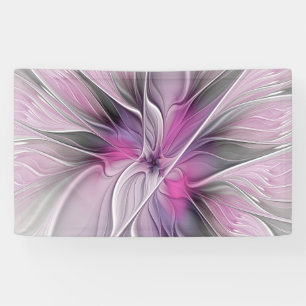 Florales Fraktal Modernes Abstraktes Blumen Pink G Banner