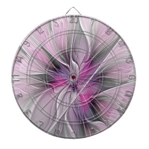Florales Fraktal Modernes Abstraktes Blumen Pink G Dartscheibe