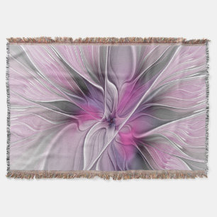Florales Fraktal Modernes Abstraktes Blumen Pink G Decke