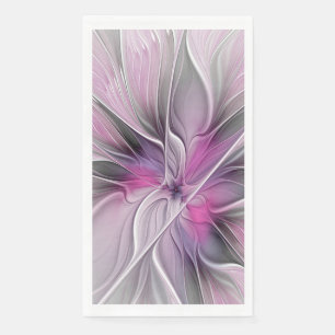 Florales Fraktal Modernes Abstraktes Blumen Pink G Serviette