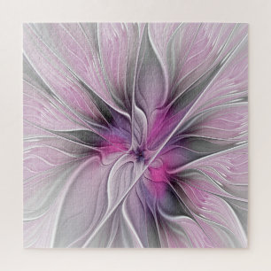 Florales Fraktal Modernes Abstraktes Blumen Rosa G