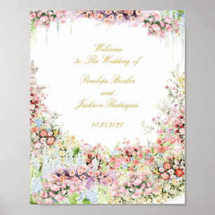 florales französisches Garten Chateau Hochzeitswil Poster