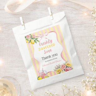 Florales Frisch Gepresstes Rosa Zitronen-Brautjung Geschenktütchen