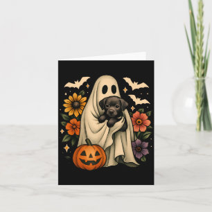 Florales Gespenst Schwarzer Hund Coquette Lustiger Karte